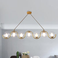 3/5/7 Lights Living Room Chandelier with Ball Clear Glass Shade - Rebooters