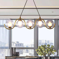 3/5/7 Lights Living Room Chandelier with Ball Clear Glass Shade - Rebooters