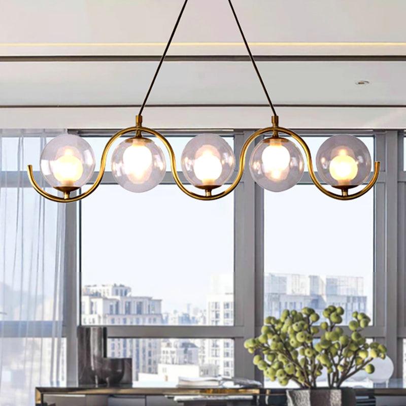 3/5/7 Lights Living Room Chandelier with Ball Clear Glass Shade - Rebooters