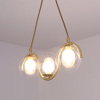 3/5/7 Lights Living Room Chandelier with Ball Clear Glass Shade - Rebooters