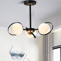 Ball White Glass Chandelier Lighting Modernist 3/6 Lights - Rebooters