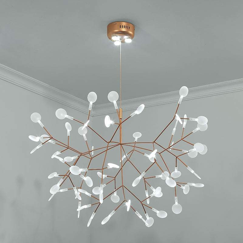 Designer Heracleum Chandelier Acrylic LED Pendant Light Fixture in Bronze - Rebooters