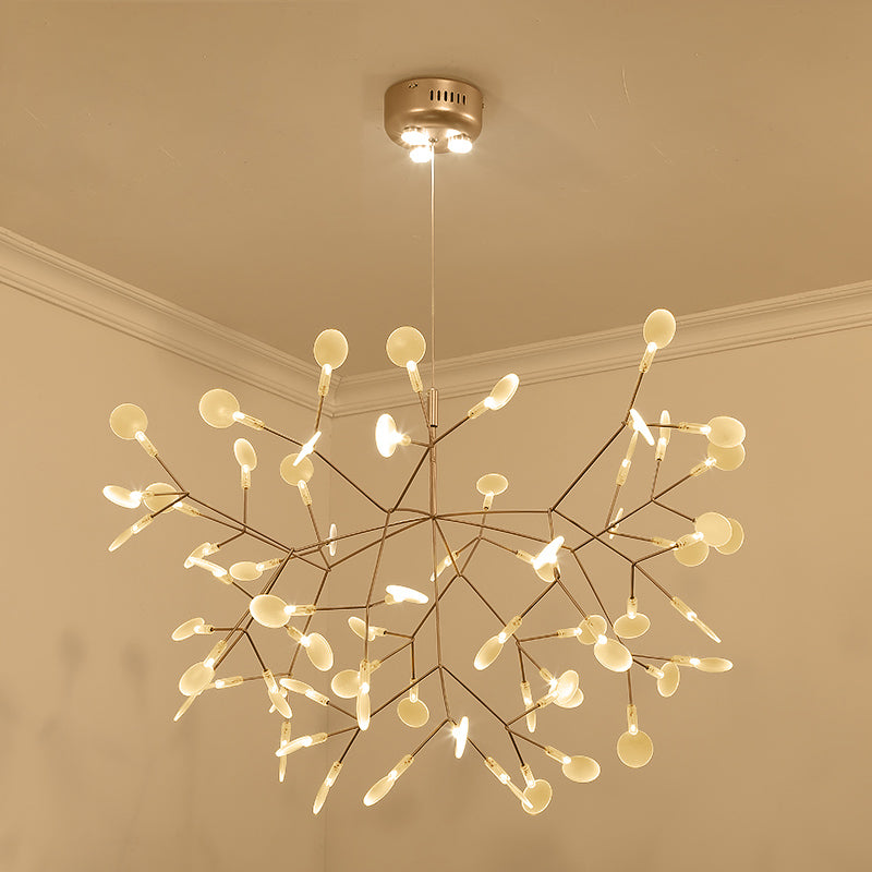 Designer Heracleum Chandelier Acrylic LED Pendant Light Fixture in Bronze - Rebooters