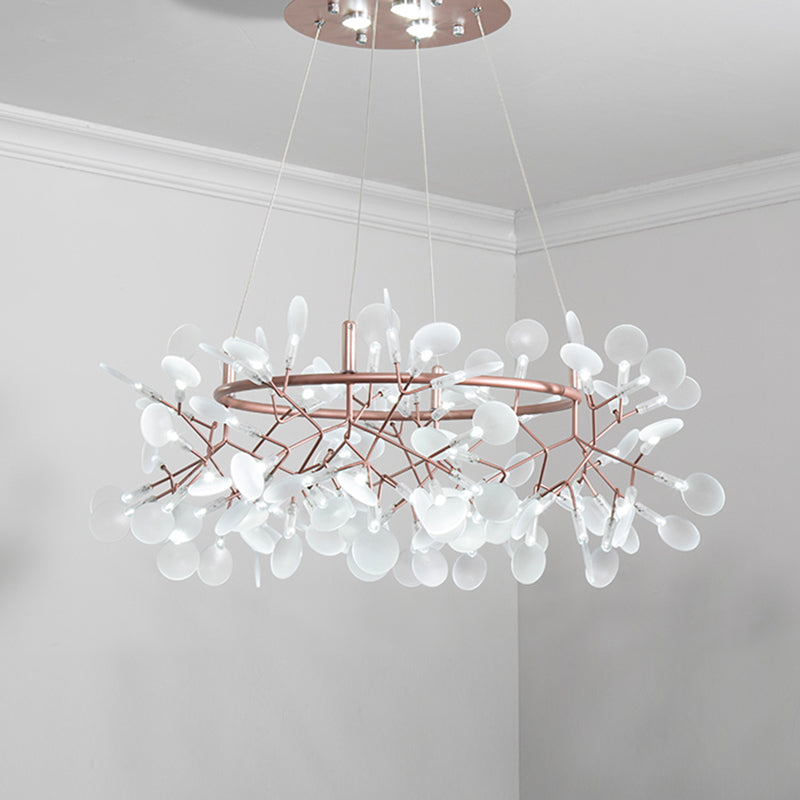 Designer Heracleum Chandelier Acrylic LED Pendant Light Fixture in Bronze - Rebooters