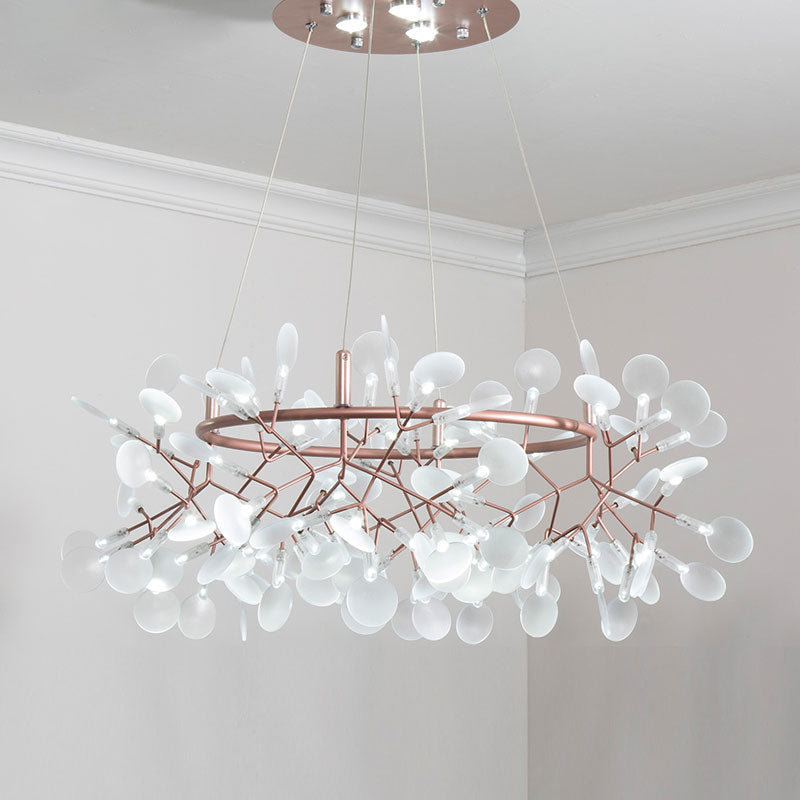 Designer Heracleum Chandelier Acrylic LED Pendant Light Fixture in Bronze - Rebooters