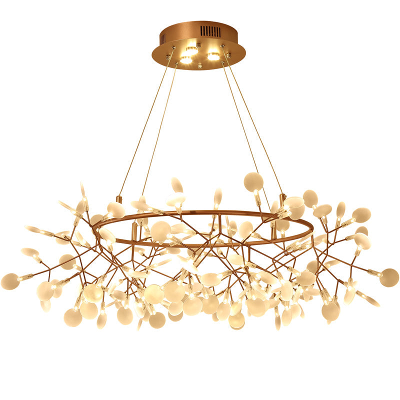 Designer Heracleum Chandelier Acrylic LED Pendant Light Fixture in Bronze - Rebooters