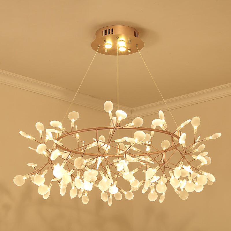 Designer Heracleum Chandelier Acrylic LED Pendant Light Fixture in Bronze - Rebooters