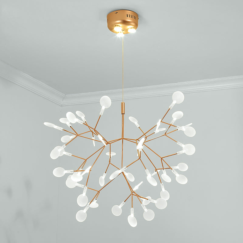 Designer Heracleum Chandelier Acrylic LED Pendant Light Fixture in Bronze - Rebooters