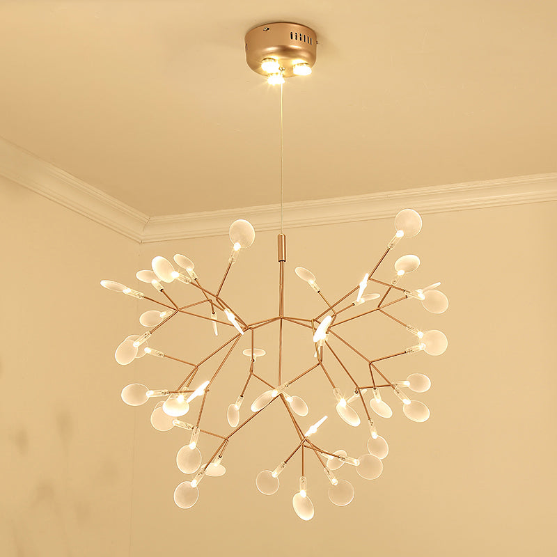 Designer Heracleum Chandelier Acrylic LED Pendant Light Fixture in Bronze - Rebooters