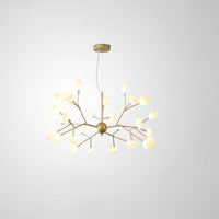 Acrylic Leaf Hanging Chandelier Designer Gold Finish Pendant Light - Rebooters