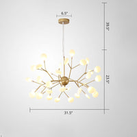 Acrylic Leaf Hanging Chandelier Designer Gold Finish Pendant Light - Rebooters