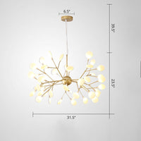 Acrylic Leaf Hanging Chandelier Designer Gold Finish Pendant Light - Rebooters