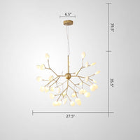 Acrylic Leaf Hanging Chandelier Designer Gold Finish Pendant Light - Rebooters