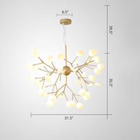 Acrylic Leaf Hanging Chandelier Designer Gold Finish Pendant Light - Rebooters