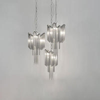 Aluminum Chain Tassel Chandelier Modern Stylish 4-Light Silver - Rebooters