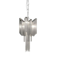 Aluminum Chain Tassel Chandelier Modern Stylish 4-Light Silver - Rebooters