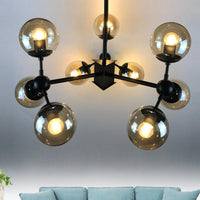 9 Lights Chandelier Lighting Nordic Black Hanging Light - Rebooters