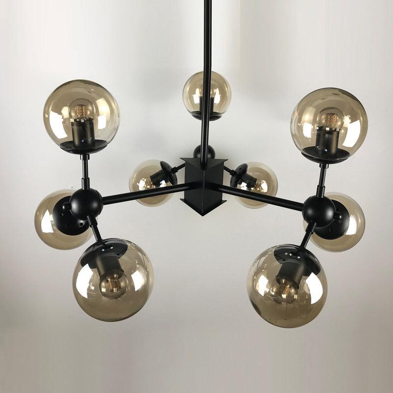 9 Lights Chandelier Lighting Nordic Black Hanging Light - Rebooters