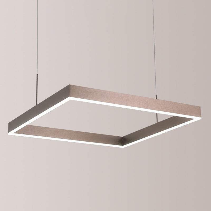 Square Acrylic Pendant Ceiling Light Modern Coffee LED Chandelier - Rebooters