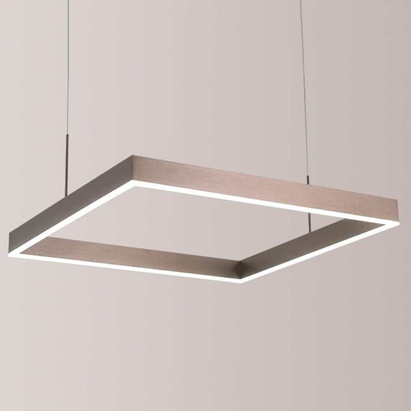 Square Acrylic Pendant Ceiling Light Modern Coffee LED Chandelier - Rebooters