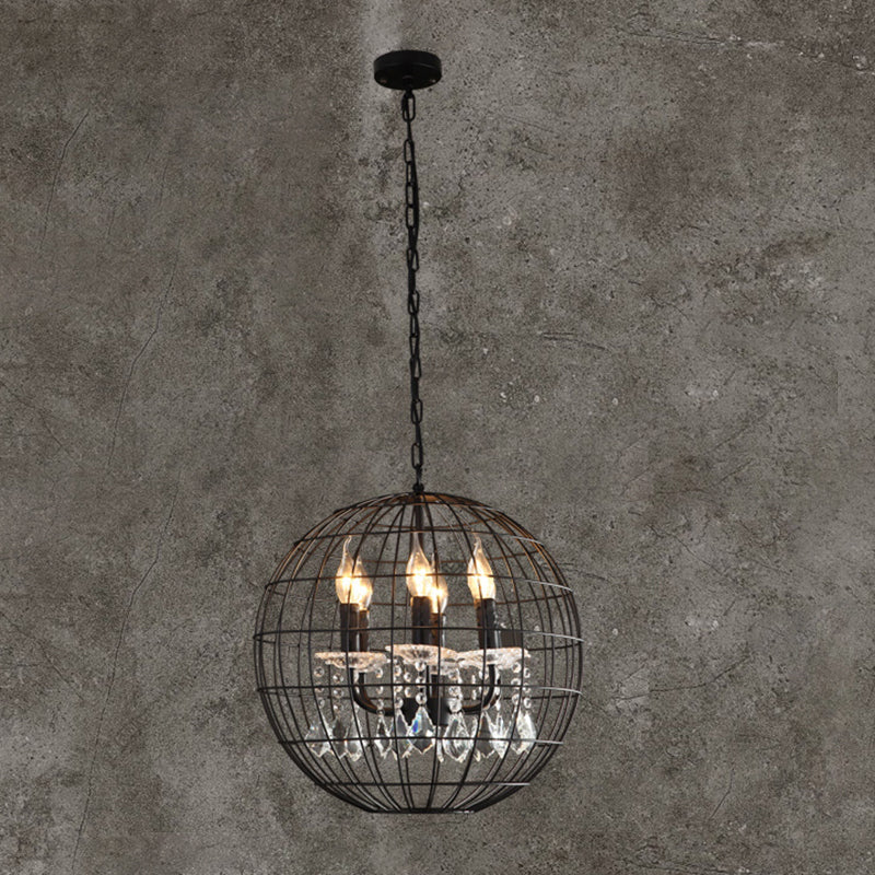 Spherical Wire Cage Iron Pendant Chandelier Rustic Light - Rebooters