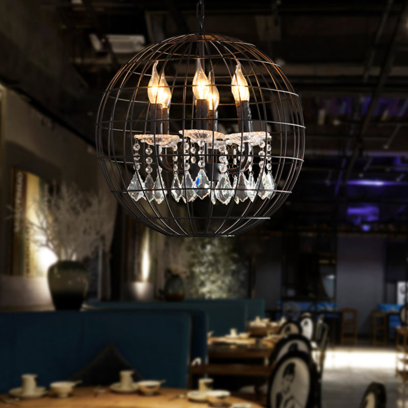 Spherical Wire Cage Iron Pendant Chandelier Rustic Light - Rebooters