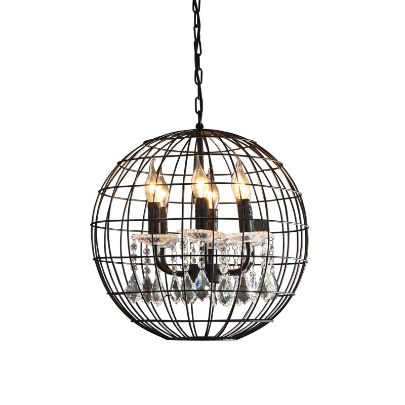 Spherical Wire Cage Iron Pendant Chandelier Rustic Light - Rebooters