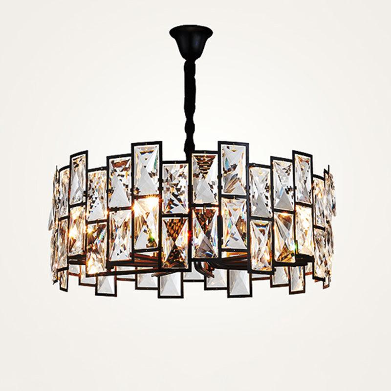 6-Light Living Room Chandelier Modern Black Pendant Light - Rebooters