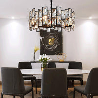 6-Light Living Room Chandelier Modern Black Pendant Light - Rebooters