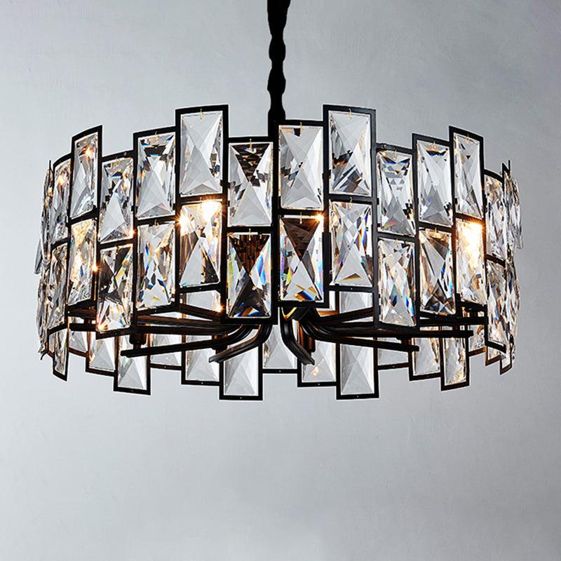 6-Light Living Room Chandelier Modern Black Pendant Light - Rebooters