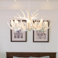 Artificial Antler Chandelier Rustic Resin Hanging Light - Rebooters