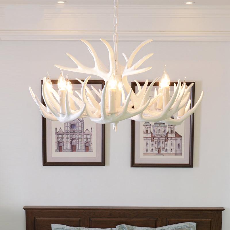 Artificial Antler Chandelier Rustic Resin Hanging Light - Rebooters