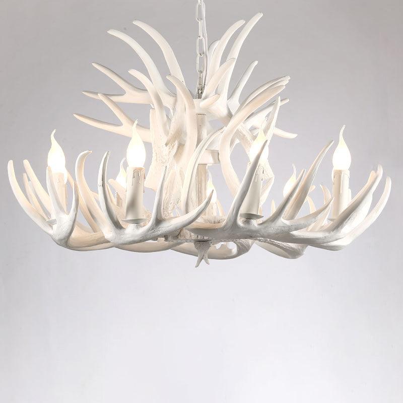 Artificial Antler Chandelier Rustic Resin Hanging Light - Rebooters