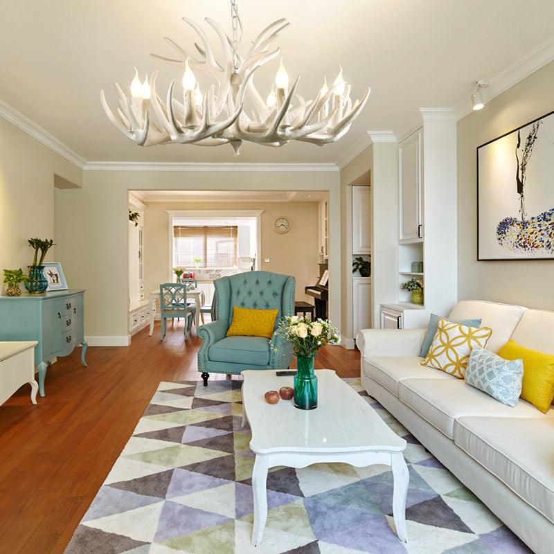 Artificial Antler Chandelier Rustic Resin Hanging Light - Rebooters