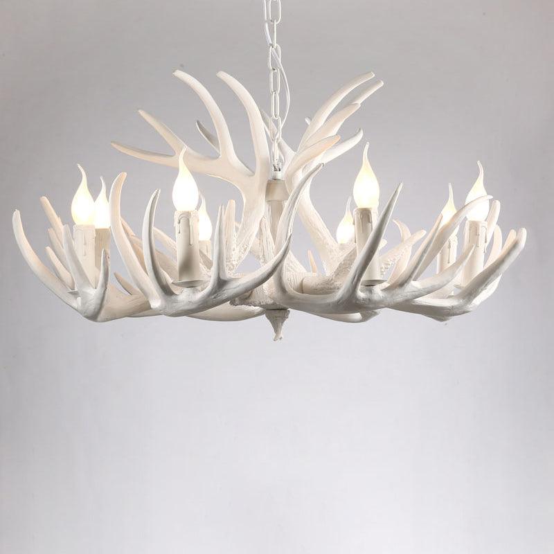 Artificial Antler Chandelier Rustic Resin Hanging Light - Rebooters