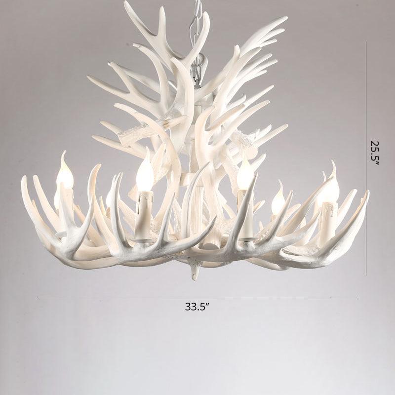 Artificial Antler Chandelier Rustic Resin Hanging Light - Rebooters