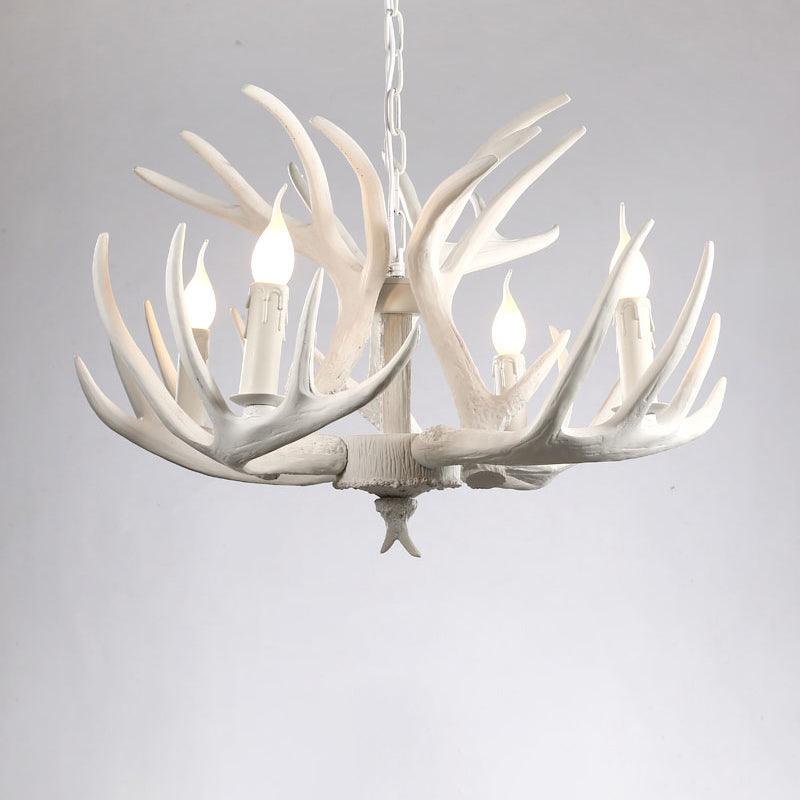 Artificial Antler Chandelier Rustic Resin Hanging Light - Rebooters