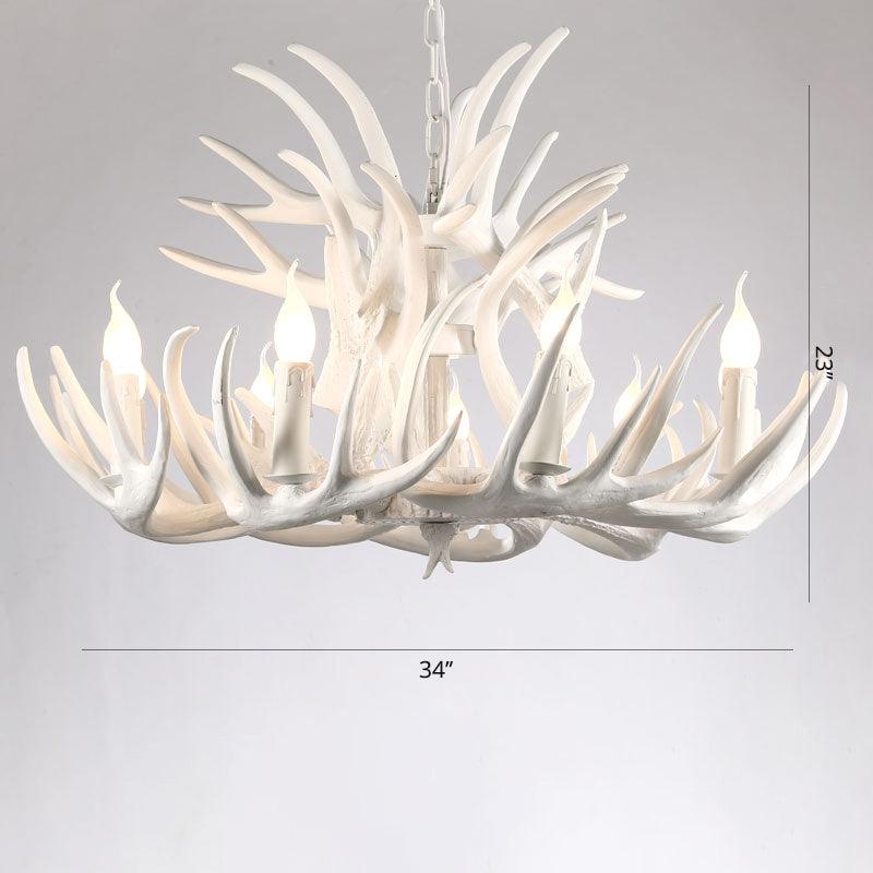 Artificial Antler Chandelier Rustic Resin Hanging Light - Rebooters