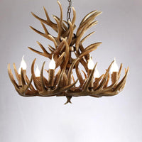 Artificial Antler Chandelier Rustic Resin Hanging Light - Rebooters