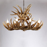Artificial Antler Chandelier Rustic Resin Hanging Light - Rebooters