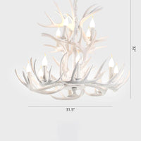 Artificial Antler Chandelier Rustic Resin Hanging Light - Rebooters