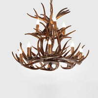 Artificial Antler Chandelier Rustic Resin Hanging Light - Rebooters