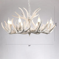 Artificial Antler Chandelier Rustic Resin Hanging Light - Rebooters
