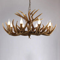 Artificial Antler Chandelier Rustic Resin Hanging Light - Rebooters