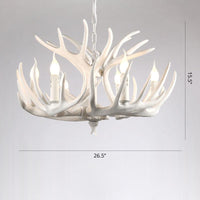 Artificial Antler Chandelier Rustic Resin Hanging Light - Rebooters