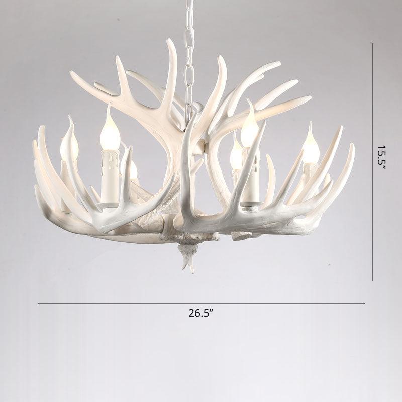 Artificial Antler Chandelier Rustic Resin Hanging Light - Rebooters