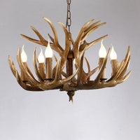 Artificial Antler Chandelier Rustic Resin Hanging Light - Rebooters
