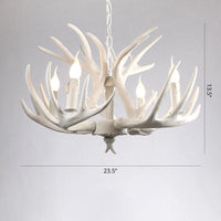 Artificial Antler Chandelier Rustic Resin Hanging Light - Rebooters