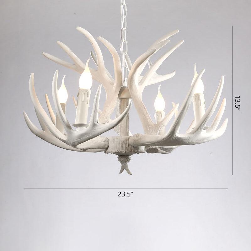 Artificial Antler Chandelier Rustic Resin Hanging Light - Rebooters