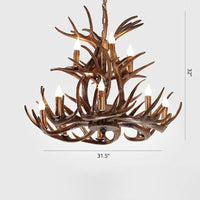 Artificial Antler Chandelier Rustic Resin Hanging Light - Rebooters